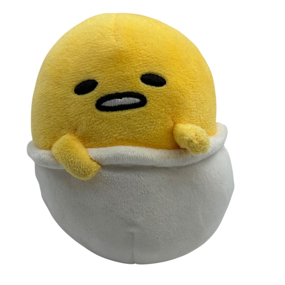 Sanrio Gudetama The Lazy Egg Plush Stuffed Animal Toy Yellow White 5 Inch